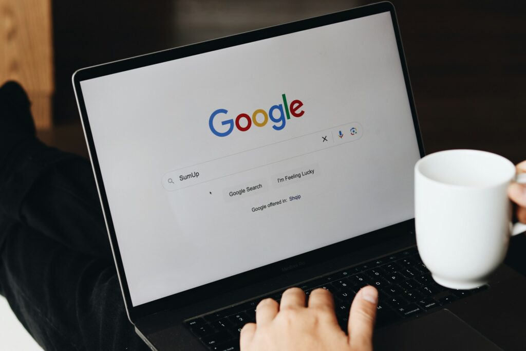 "Student researching academic articles without using Google Scholar"